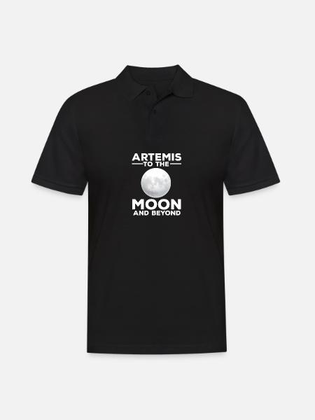 Artemis Funny Quote Rocket Start Mission zum Mond - Männer Poloshirt - Schwarz
