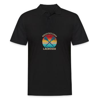 Tennis Lovers Vintage La-Crosse Distressed Tenis - Men's Polo Shirt - black - Front - Kai (181cm)