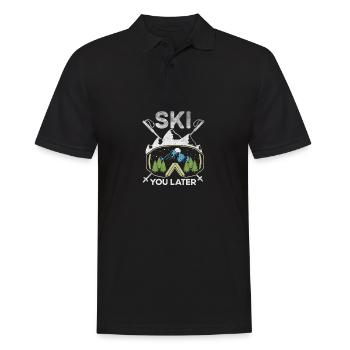 Ski, später Winter Sport Alpine Ski Ski Ski Skifah - Männer Poloshirt - Schwarz - Vorne - Kai (181cm)