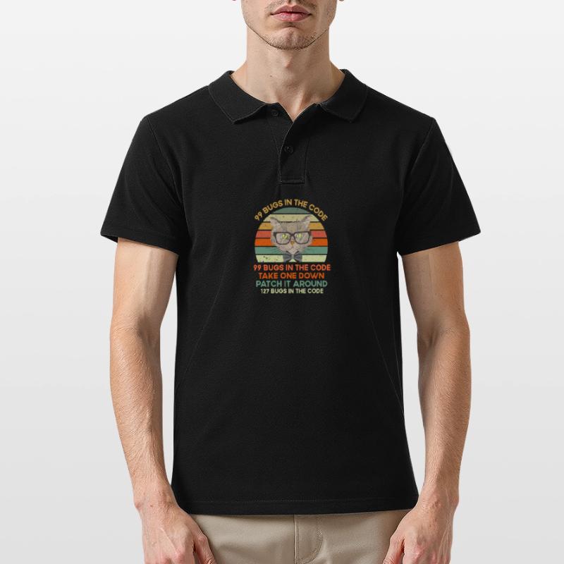 99 errors in code take one down round Men's Polo Shirt