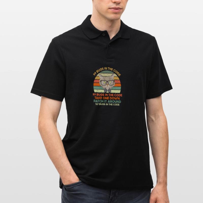 99 errors in code take one down round Men's Polo Shirt