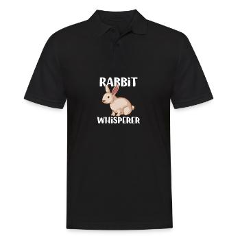 Rabbit Funny Quote Whisperer Cute Kan - Men's Polo Shirt - black - Front - Kai (181cm)