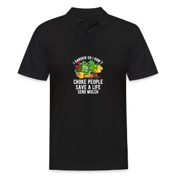 I garden so I don't suffocate people, ret - Men's Polo Shirt - black - Front - Kai (181cm)