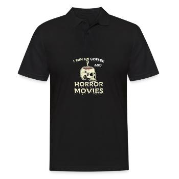 I run scarier with coffee and horror movies - Men's Polo Shirt - black - Front - Kai (181cm)