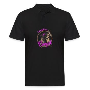 Lustige Quote Pferdbesitzer Mädchen Kuhmädchen Vin - Männer Poloshirt - Schwarz - Vorne - Kai (181cm)