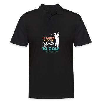 Golf Gag Fun Vintage Golf Balls Pun Jok Control - Men's Polo Shirt - black - Front - Kai (181cm)