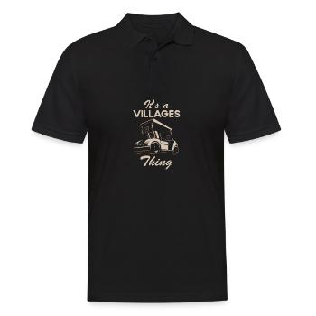 Golfwagen Es ist ein Dörfer, der Golfwagen Humor l - Männer Poloshirt - Schwarz - Vorne - Kai (181cm)