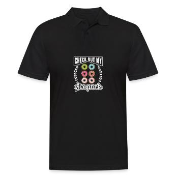 Donut découvrez mon Six Pack Donut Lover Fitness - Polo Homme - noir - Devant - Kai (181cm)