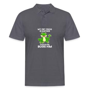 Frog catch 'toad hunting design for an ox fr - Men's Polo Shirt - charcoal grey - Front - Nico (186cm)