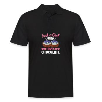 Juste une fille qui aime le chocolat - Polo Homme - noir - Devant - Kai (181cm)
