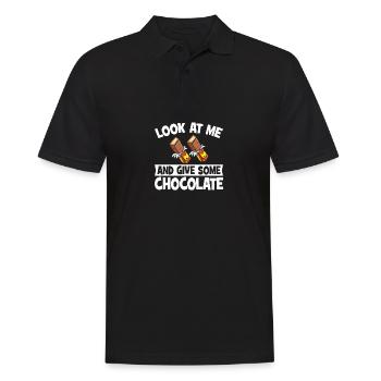 Regardez-moi et donnez du chocolat - Polo Homme - noir - Devant - Kai (181cm)