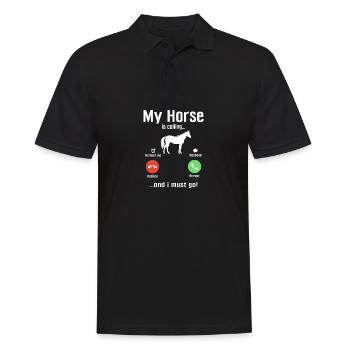 Mein Pferd ruft und ich muss gehen - Männer Poloshirt - Schwarz - Vorne - Kai (181cm)