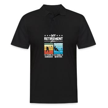 Fly fishing - Ice fishing pension scheme - Men's Polo Shirt - black - Front - Kai (181cm)