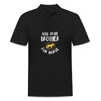 Wird Bruder gegen Pferd handeln - Männer Poloshirt - Schwarz - Vorne - Kai (181cm)