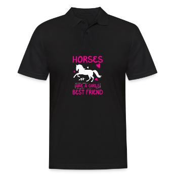 Pferde sind ein Mädchen bester Freund - Männer Poloshirt - Schwarz - Vorne - Kai (181cm)