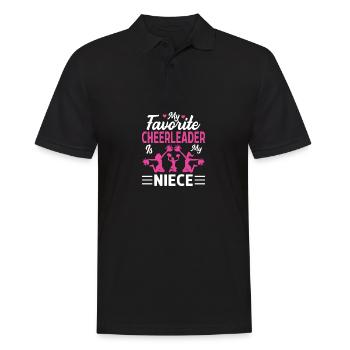 Meine Lieblings -Cheerleaderin ist meine Nichte - Männer Poloshirt - Schwarz - Vorne - Kai (181cm)