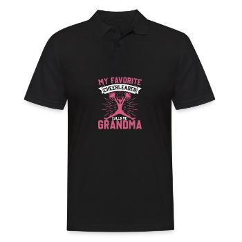 Meine Lieblings -Cheerleaderin nennt mich Oma - Männer Poloshirt - Schwarz - Vorne - Kai (181cm)