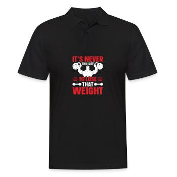 Il n’est jamais trop tard pour perdre ce poids - Polo Homme - noir - Devant - Kai (181cm)