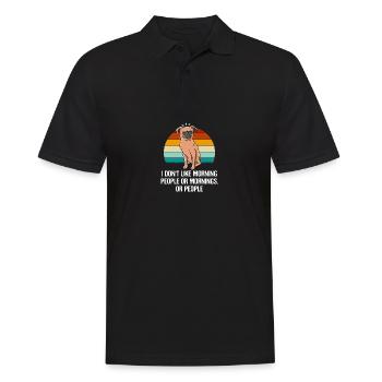 Je n’aime pas les gens du matin Drôle Introverti - Polo Homme - noir - Devant - Kai (181cm)