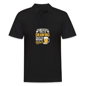 Ne me dérangez pas en dessinant des amateurs de bière masculins - Polo Homme - noir - Devant - Kai (181cm)