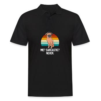 Je sarcastique jamais drôle humour -sarcasme ami - Polo Homme - noir - Devant - Kai (181cm)