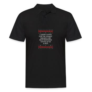 A demandé au Père Noël la personne la plus sexy sur le E - Polo Homme - noir - Devant - Kai (181cm)