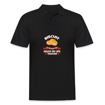 Biscuit keeps my life together funny crackers - Men's Polo Shirt - black - Front - Kai (181cm)