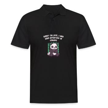 I'm late, I had no intention of funny sa - Men's Polo Shirt - black - Front - Kai (181cm)