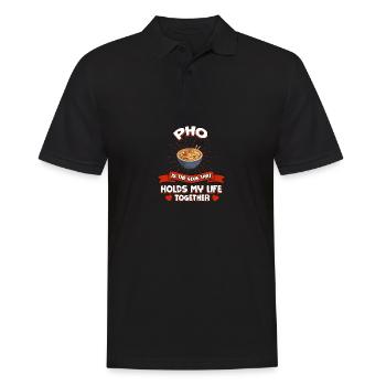 Pho garde ma vie ensemble soupe de nouilles drôle H - Polo Homme - noir - Devant - Kai (181cm)