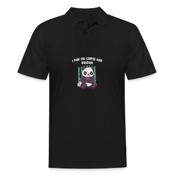 Je cours avec du café et du sarcasme drôle de café - Polo Homme - noir - Devant - Kai (181cm)