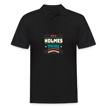 It is a Holmes thing, the surname corresponds to F - Men's Polo Shirt - black - Front - Kai (181cm)