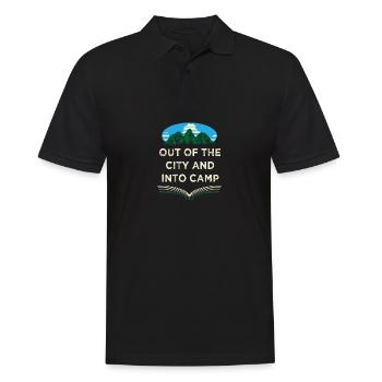 From the City Camping Forest Camper Jungle Wall - Men's Polo Shirt - black - Front - Kai (181cm)