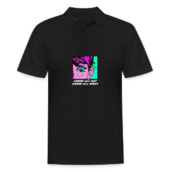 Anime all day Anime all night funny - Men's Polo Shirt - black - Front - Kai (181cm)