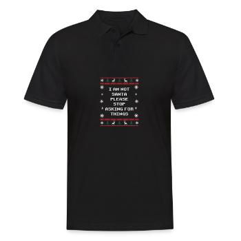 I'm not Santa Claus, stop things W - Men's Polo Shirt - black - Front - Kai (181cm)