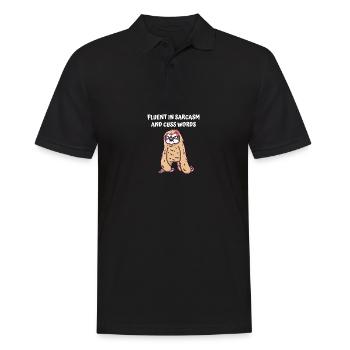 Fluent sarcasm and fluent words of funny s - Men's Polo Shirt - black - Front - Kai (181cm)