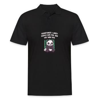 Meet people and feel bad - Men's Polo Shirt - black - Front - Kai (181cm)