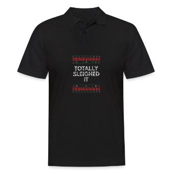 Total Sleigh it motivating quote Christmas - Men's Polo Shirt - black - Front - Kai (181cm)