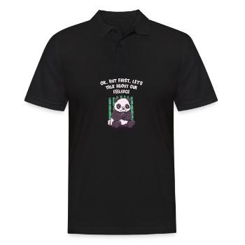 Parlons de nos sentiments drôle sarcasti - Polo Homme - noir - Devant - Kai (181cm)