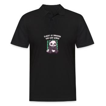 Fluent sarcasm and fluent words of funny s - Men's Polo Shirt - black - Front - Kai (181cm)