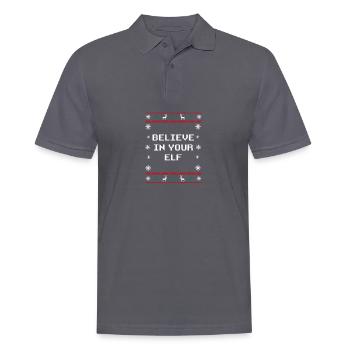 Croyez en vos lutins - Dictons de Noël Weihn - Polo Homme - charbon - Devant - Nico (186cm)