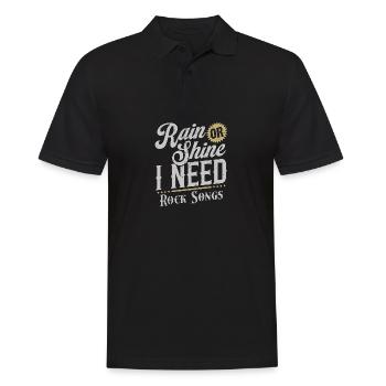 Regen oder Sonnenschein, ich brauche Rocksongs - Männer Poloshirt - Schwarz - Vorne - Kai (181cm)