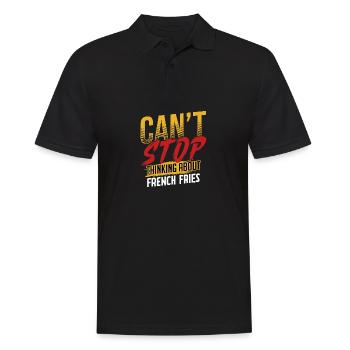 Ich kann nicht aufhören, an Pommes Frites zu denken - Männer Poloshirt - Schwarz - Vorne - Kai (181cm)