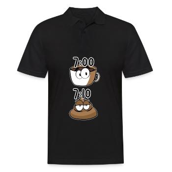 Caca de café le matin - Polo Homme - noir - Devant - Kai (181cm)