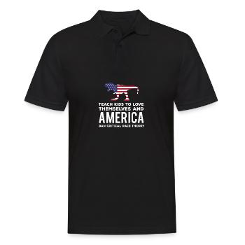 Lehren Sie Kinder, sich selbst zu lieben und Ameri - Männer Poloshirt - Schwarz - Vorne - Kai (181cm)
