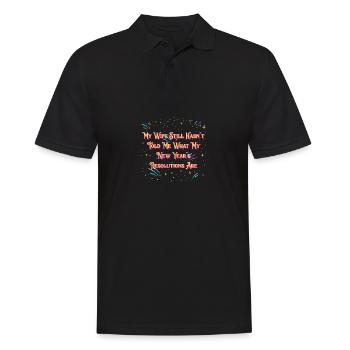 Meine Neujahrsvorsätze Fragen Sie meine Frau Lusti - Männer Poloshirt - Schwarz - Vorne - Kai (181cm)