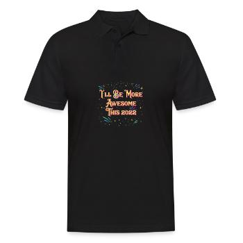 Ich werde großartiger sein, diese 2022 glückliche - Männer Poloshirt - Schwarz - Vorne - Kai (181cm)