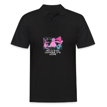 Es ist keine Cartoons, es ist ein Anime lustiger j - Männer Poloshirt - Schwarz - Vorne - Kai (181cm)