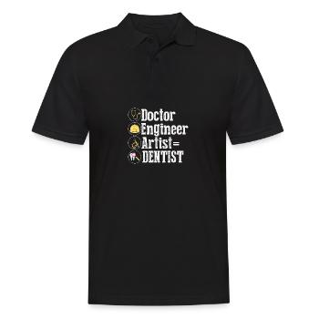 Vintage Drôle Docteur Ingénieur Artiste Dentiste Fu - Polo Homme - noir - Devant - Kai (181cm)
