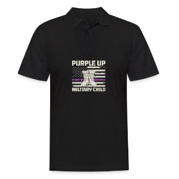 Lila up Tee militaire Mois de l’enfant militaire US -amer - Polo Homme - noir - Devant - Kai (181cm)