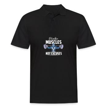 Inspiring Training Fitness Design - Men's Polo Shirt - black - Front - Kai (181cm)